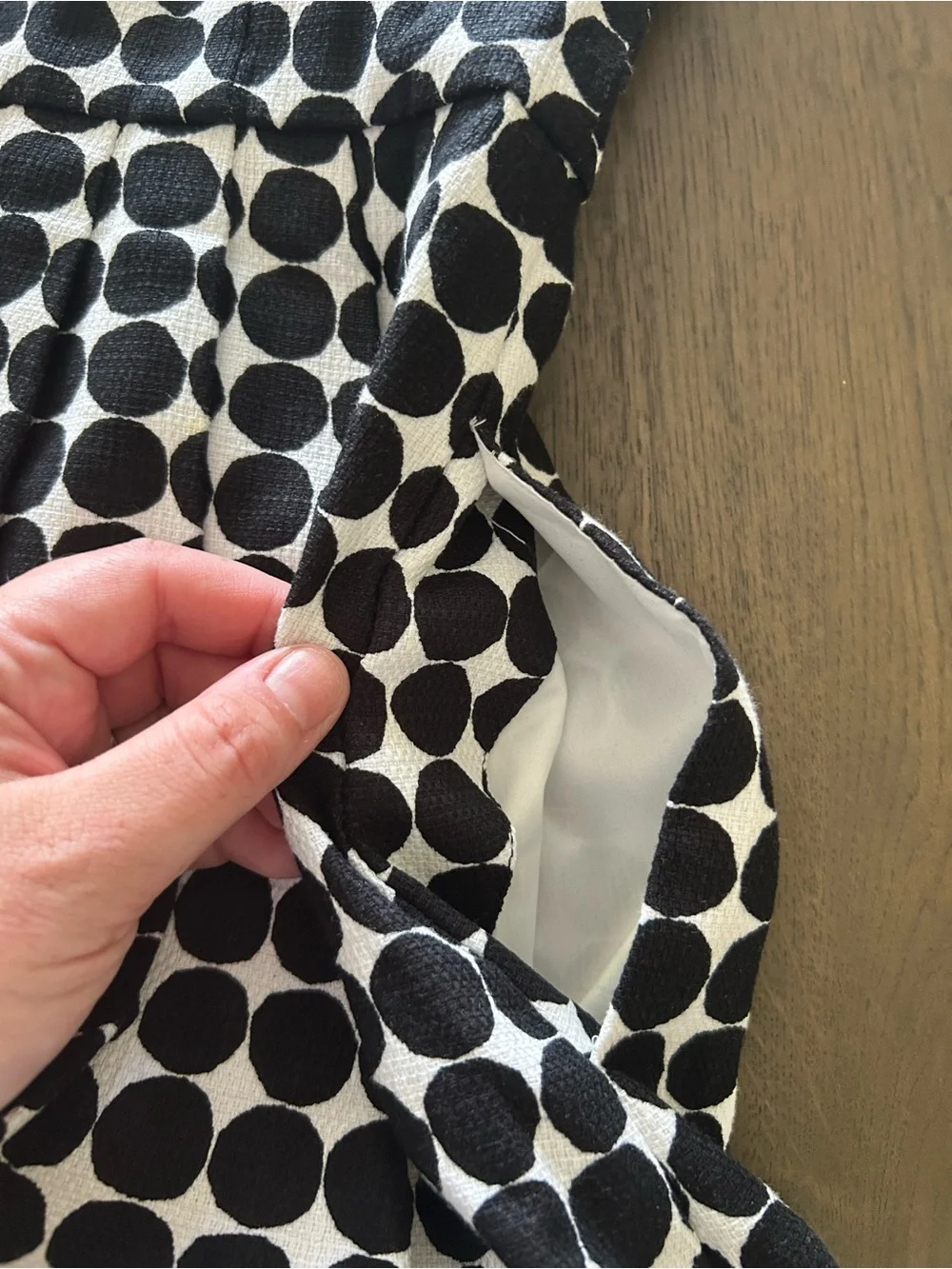 Banana republic & Marimekko black and white polka dot a line dress